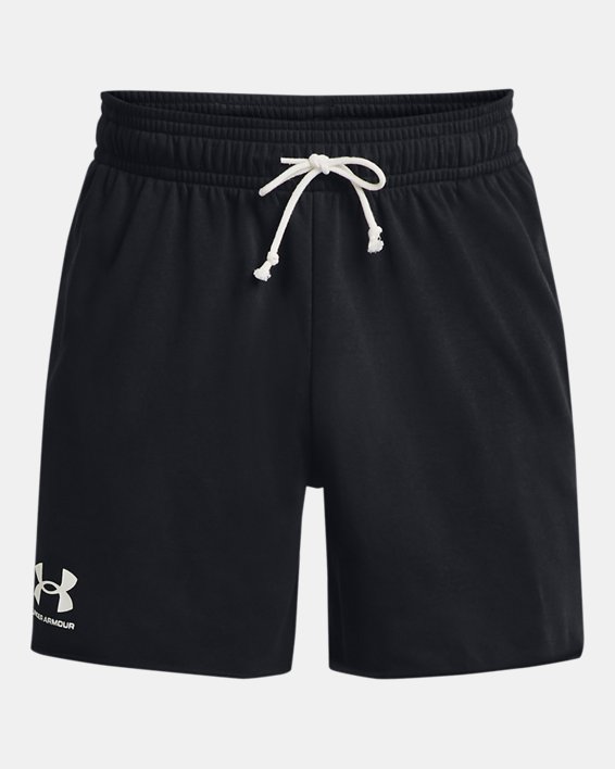 Men's UA Rival Terry 6" Shorts in Black image number 4